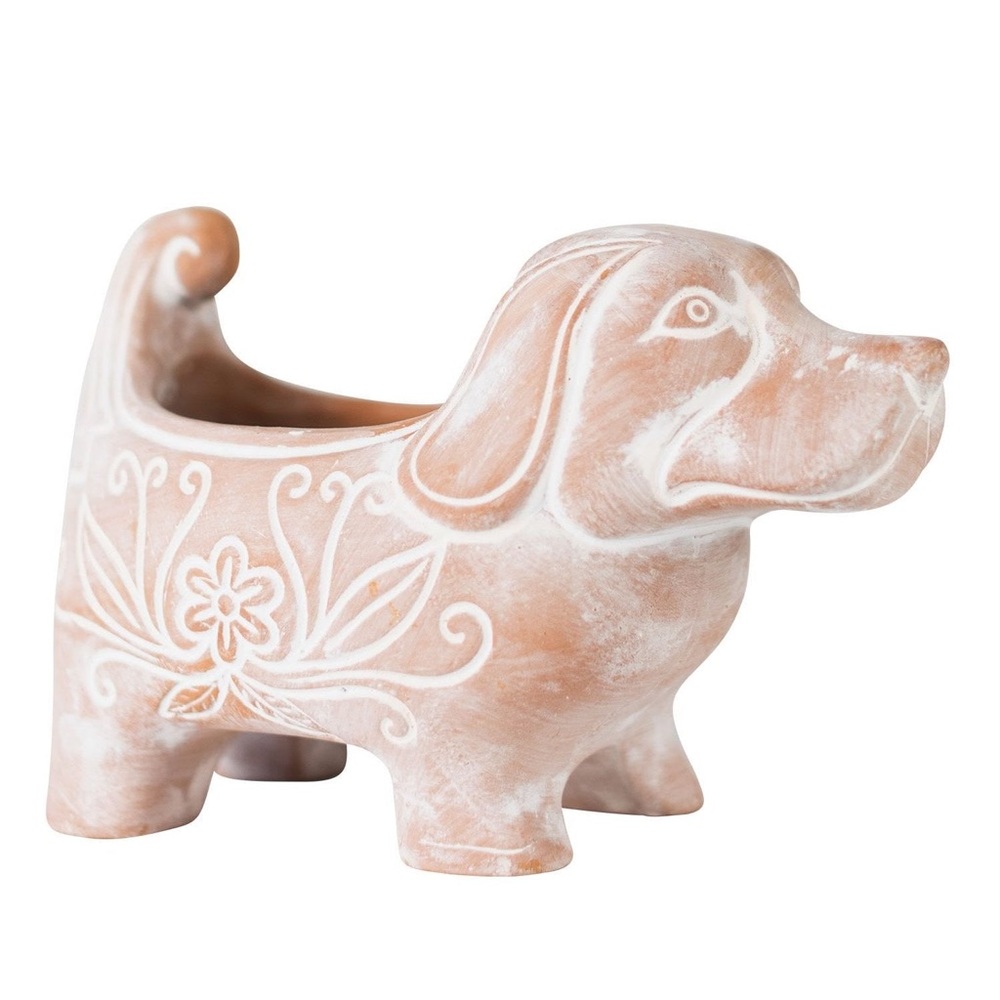 Large Terracotta Dog Planter - Picture 2 of 3